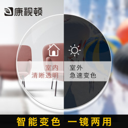康视顿1.56非球面变色镜片变色镜变灰 2片