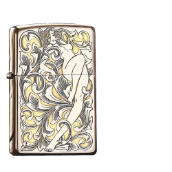 zippo之宝打火机磨砂深雕唐草仙子