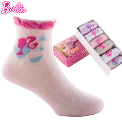 Barbie 芭比 TB87903 女童春秋厚款短袜 5双