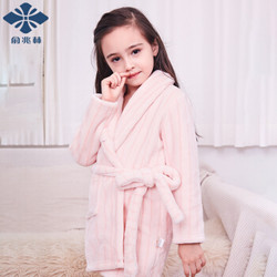 俞兆林儿童睡衣 纯色浴袍-粉色 140CM