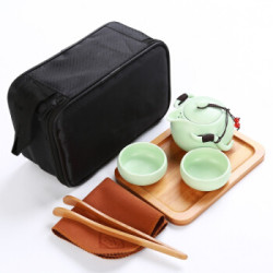 旅行茶具套装定窑功夫陶瓷亚光釉一壶两杯