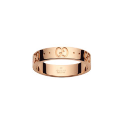 GUCCI 古驰 18K玫瑰金图标标志戒指
