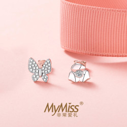 Mymiss 银镀铂金蝴蝶耳环