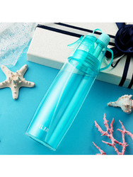 物生物喷雾随手杯女便携创意水杯子夏天学生家用儿童塑料运动水壶580ml