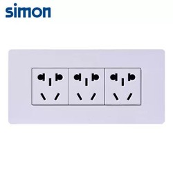 西蒙(SIMON) 开关插座面板 51系列 九孔插座 118型面板 象牙白色 51HC9 *12件