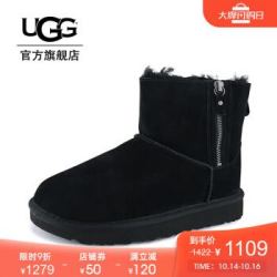 UGG 2019秋冬款女士休闲雪地靴经典新奇系列迷你短靴 1018849 BLK|黑色 37