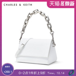 CHARLES＆KEITH 斜挎包 CK2-80700858 金属链条饰女士翻盖单肩包