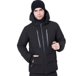 HIGHROCK天石羽绒服男款700蓬热能反射加厚连帽短款鹅绒