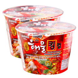 韩国进口 八道(PALDO)方便面拉面 章鱼海鲜碗面 泡面 110g*2碗