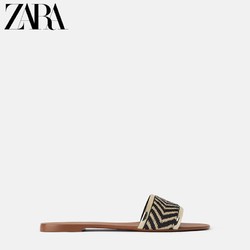 ZARA 13631081040 天然色平底凉拖鞋