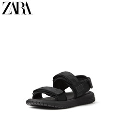 ZARA 新款 男鞋 黑色迷彩科技面料凉鞋 15700002040