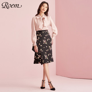 Roem RCYW94910S 优雅纯色淑女长袖衬衫 浅粉色 L
