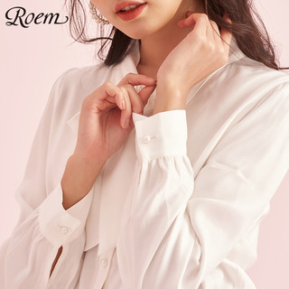 Roem RCYW94910S 优雅纯色淑女长袖衬衫 浅粉色 L