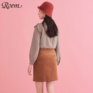 Roem RCYW94T02L 复古淑女长袖衬衫 棕色 L