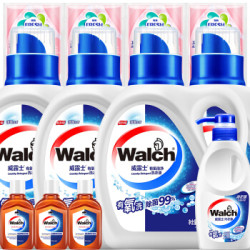 威露士Walch有氧除菌洗衣液6套装(瓶装1kg*3+袋装500g*2+内衣净300g)