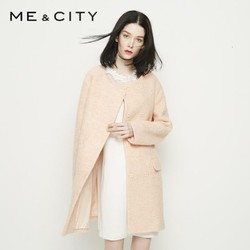 MECITY女式中长款无领羊毛外套