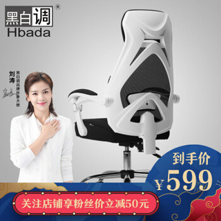 Hbada 黑白调 HDNY117WM 元素设计款人体工学电脑椅