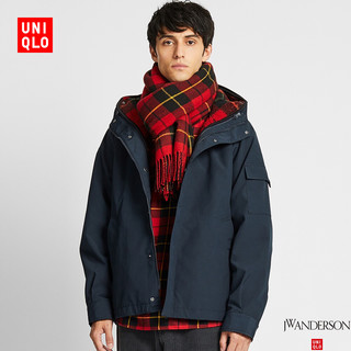 UNIQLO 优衣库 422092 男装 摇粒绒内胆连帽外套 黑色 L