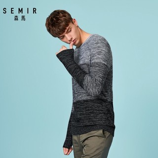 Semir 森马 14-058071349 男士撞色圆领毛衣 *2件