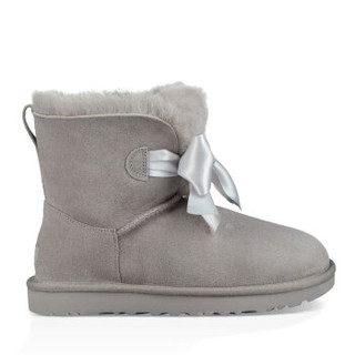 UGG 冬季女士雪地靴经典新奇系列蝴蝶结迷你短靴 1098360 SEL | 灰色 36