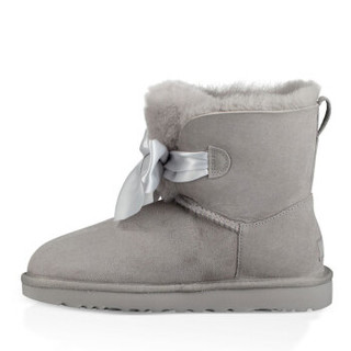 UGG 冬季女士雪地靴经典新奇系列蝴蝶结迷你短靴 1098360 SEL | 灰色 36