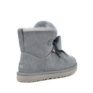 UGG 冬季女士雪地靴经典新奇系列蝴蝶结迷你短靴 1098360 GYS | 蓝灰色 38