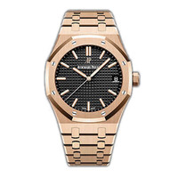 Audemars Piguet 爱彼 皇家橡树系列 15500OR.OO.1220OR.01 男士自动机械腕表 (41mm、玫瑰金、黑色、圆形)