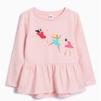 OLD NAVY 女幼童妙趣图案毛圈布装饰下摆上衣