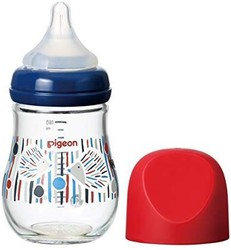 Pigeon 贝亲 宽口径玻璃奶瓶 新生儿婴儿奶瓶 臻宝系列 自然实感 160ml 刺猬 SS号奶嘴 *3件
