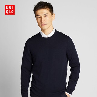 UNIQLO 优衣库 精纺美利奴圆领针织衫  419190