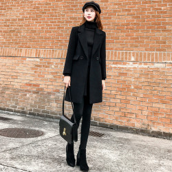 莉诗诗 902 女士显高呢子大衣