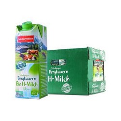 奥地利进口 萨尔茨堡（SalzburgMilch） 部分脱脂 有机牛奶 1L*12 整箱装 1.5%乳脂肪含量 *2件