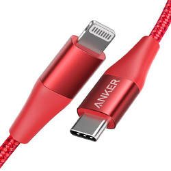 Anker 安克 MFi认证 苹果快充PD20W数据线 iPhone13/12/11/SE/8手机USB-C/Type-C to Lightning充电器线1.8m