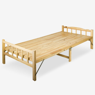 慧乐家 折叠床 实木单人午休床 松木简易床 松木环保清水漆 原木色 1米宽 33032-1