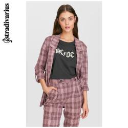 Stradivarius 斯特拉迪瓦里斯 01900396141 女士复古格纹小西装外套