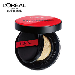 欧莱雅 （LOREAL）恒放溢彩持色哑光遮瑕轻垫霜 柔肤色 N2 14g （11.11限定礼盒）