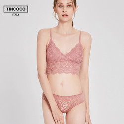 TINCOCO夏季法式性感无钢圈小胸文胸蕾丝薄款透气内衣内裤套装女