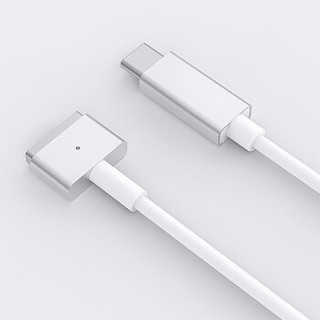 Delippo 适用苹果笔记本MacBook pro充电器线 type-C转magsafe2磁吸头 (白色、type-C、1.8米)