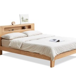 源氏木语 Y90B07 现代简约橡木低铺夜光床 1.2米床