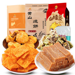刻凡休闲零食大礼包 山楂条 黄山烧饼 锅巴 雪花酥 共470g
