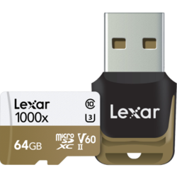 Lexar 雷克沙 1000x microSDXC UHS-II U3 TF存储卡 64GB