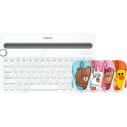 Logitech 罗技 K480 便携式蓝牙键盘 + LINE FRIENDS 无线鼠标 