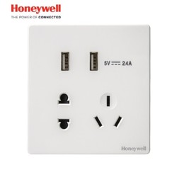 Honeywell 霍尼韦尔 境尚系列白色五孔带双USB插座