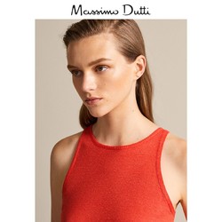 预售 Massimo Dutti 女装 修身款亚麻绕颈吊带上衣休闲无袖T恤 06810529615