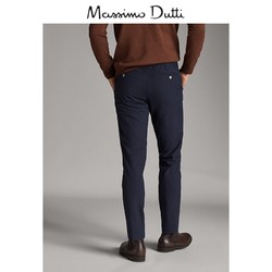 预售 Massimo Dutti 男装 2019秋冬新款修身版细格纹休闲长裤