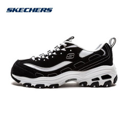 Skechers斯凯奇男女鞋 D'lites十周年纪念款黑白熊猫鞋情侣款运动潮鞋 99999720 黑色/白色/BKW 39