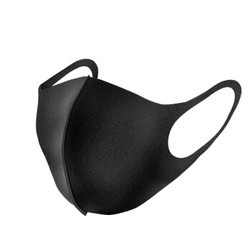 気力士 夏季海绵口罩  成人款 碳黑色 3只 送3只黑色