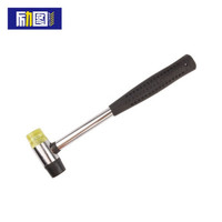 励图 橡胶锤钢管柄尼龙锤子皮榔头防震瓷砖地板安装锤敲打工具 25mm