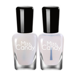 Miss candy健康甲油持久透明可剥指甲油底油亮油套装SC012 15ML*2
