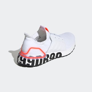 adidas 阿迪达斯 UltraBOOST 19 中性跑鞋 FW1970 亮白/红荧光 40